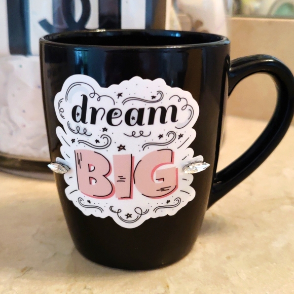 Dream Big Rhinestone bling Coffee Cup - Picture 4 of 6